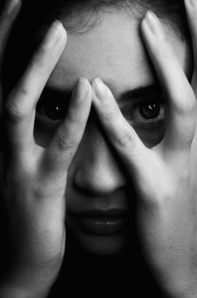 peur sur le visage